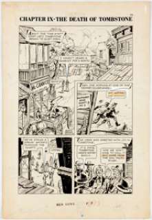 Everett Raymond Kinstler Classic Illustrated Special Issue #153A "Men, Guns & Cattle" Complete 5-Page Story "The D... (Total: 5 Original Art) | Heritage