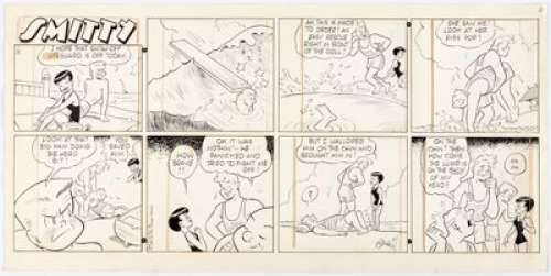 Walter Berndt Smitty Sunday Comic Strip Original Art dated 7-19-59 (The Chicago Tribune, 1959)....