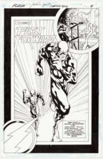Josh Hood and José Marzan, Jr. The Flash #1,000,000 Splash Page 5 Original Art (DC, 1998)....