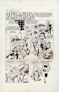 Jerry Grandenetti Unearthly Spectaculars #3 Near Complete Story "Rent-A-Hero" Original Art Group of 17 (Harvey, 19... (Total: 17 Original Art) | Heritage