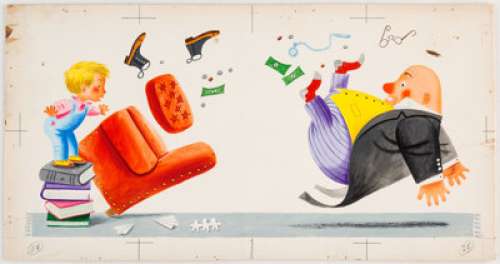  - Richard Scarry Little Benny Wanted a Pony Illustration Pages 24 and 25 Original Art (Simon and Schuster, 1950)....