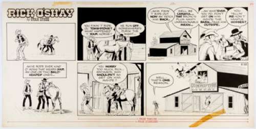 Stan Lynde Rick O’Shay Sunday Comic Strip Original Art dated 6-30-68 (Chicago Tribune, 1968).... | Heritage