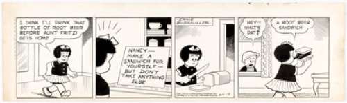 Ernie Bushmiller Nancy Daily Comic Strip Original Art dated 8-15-44 (United Feature Syndicate, 1944).... | Heritage