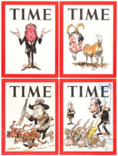 Jack Davis Time Magazine Richard M. Nixon Watergate Caricatures Preliminary Original Art Group of 4 (T... (Total: 4 Original Art) | Heritage