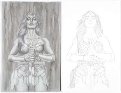 Jenny Frison Wonder Woman #38 Variant Cover Original Art Group of 2 (DC Comics, 2017).... (Total: 2 Original Art) | Heritage
