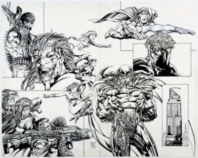 Barry Windsor-Smith and Alex Bialy WildStorm Rising #1 Double Page Spread 25-26 Original Art (Image Comics, 1995).... | Heritage
