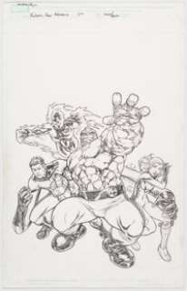 Michael Ryan Marvel Adventures Fantastic Four #0 Cover Original Art (Marvel, 2005)....