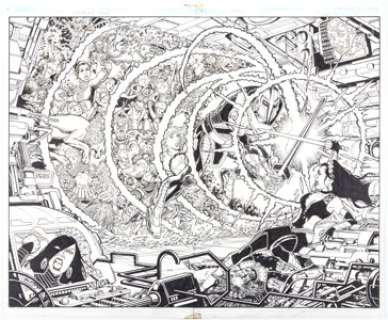 George Perez Sirens #5 Wraparound Cover Original Art group of 2(Boom! Studios, 2016).... (Total: 2 Original Art) | Heritage