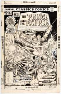 John Romita Jr. and Tony DeZuniga Marvel Classics Comics #33 - The Prince and the Pauper Cover Origina... | Heritage