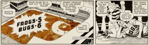 Ray Gotto Ozark Ike Daily Comic Strip Original Art dated 10-13-48 (King Features Syndicate, 1948)....