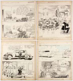 Gaar Williams Something Ought To Be Done about This Daily Comic Strip Original Art Group of 4 (Chicago Tribune -