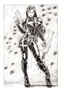 Gary Martin G.I. Joe #1 Subscription Variant Cover Re-Creation Baroness Original Art (IDW, 2014). Gary Martin -