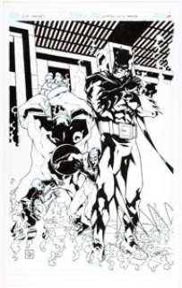 Cully Hamner JLA Gallery Batman Pin-Up Original Art (DC, 1997). Batman is featured in this pin-up included in the -