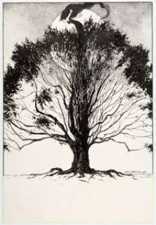 Charles Vess - Woman in Tree Illustration Original Art (1985). Incredibly detailed artwork of a woman at the peak - | Heritage