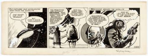 Sydney Jordan Jeff Hawke Daily Comic Strip Original Art Episode H805 (Express Newspapers, 1956). Jordan‘s British -