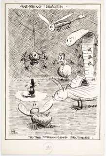 George Herriman archy does his part Interior Illustration Original Art (Doubleday Publ., 1935). "And bring - | Heritage
