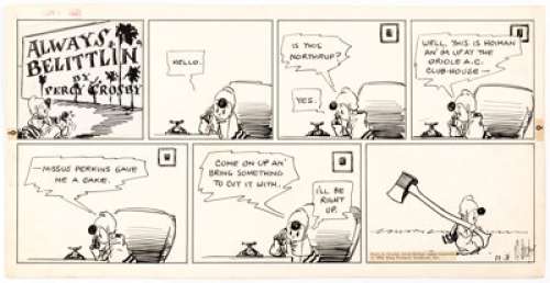 Percy Crosby Always Belittlin’ Sunday Comic Strip Original Art dated 11-3-35 (King Features Syndicate, 1935). - | Heritage