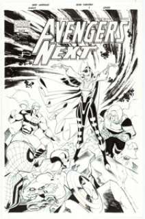 Mike Wieringo and Sean Parsons - Avengers Next #5 Cover Original Art (Marvel, 2007).