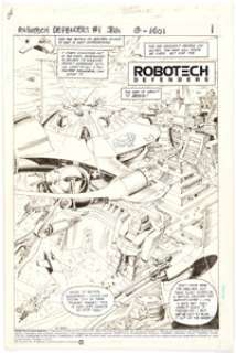 Judith Hunt, Murphy Anderson, and Dan Zolnerowich - Robotech Defenders #1 Splash Page 1 Original Art (DC, 1985).