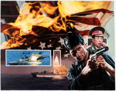 Michael Herring - Mack Bolan, The Executioner #82: War Load Cover Painting Original Art (Gold Eagle, 2002).