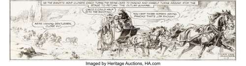 Jose Luis Salinas - Cisco Kid Daily Comic Strip Original Art dated 11-3-51 (King Features Syndicate, 1951).