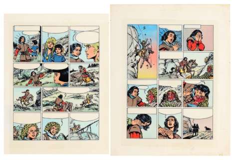 Craenhals | Chevalier Ardent, 2 bleus de coloriage à… | AZ auction