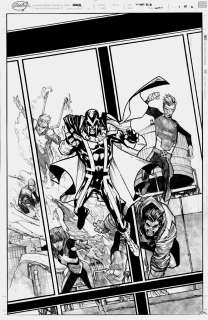 Humberto Ramos - X-Men: Blue #2 Cover (Angel, Beast, Cyclops, Iceman, Magneto, Marvel Girl!) 2016 Page Pt