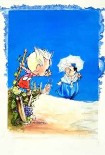 JOJO. ILLUSTRATION ORIGINALE RÉALISÉE POUR UNE ÉTIQUETTE DE BOUTEILLE DE VIN DE... | Coutau Bégarie