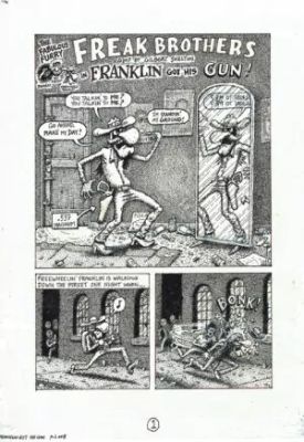 Gilbert Shelton | The Freak Brothers – Franklin got his gun | La Galerie de la Bande Dessinée
