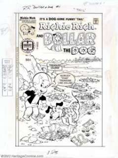 Warren Kremer - Original Cover Art for Richie Rich and Dollar the Dog #1 (Harvey, 1977). Nobody ’digs’ treasure - | Heritage