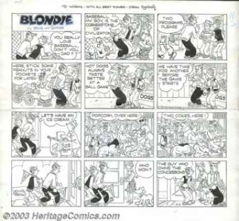 Dean Young - Original Comic Strip Art for Blondie Sunday (King Features, 5/6/84). Ably picking up where his father - | Heritage