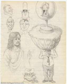 Robert and Charles Crumb - Original Sketch Art (undated). One side of this sketch shows Robert Crumb’s version of - | Heritage
