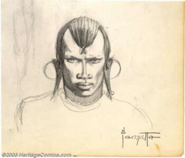 Frank Frazetta - Original Sketch, Study for Masai Warrior (1959/1960). A beautiful study for the painting Masai - | Heritage
