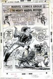 Larry Lieber and Mike Espositio - Original Cover Art for Mighty Marvel Western #24 (Marvel, 1973). While we find - | Heritage