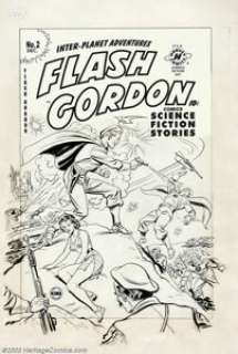 Al Avison - Original Cover Art for Flash Gordon #2 (Harvey, 1950). This is truly one of the nicest Harvey covers - | Heritage