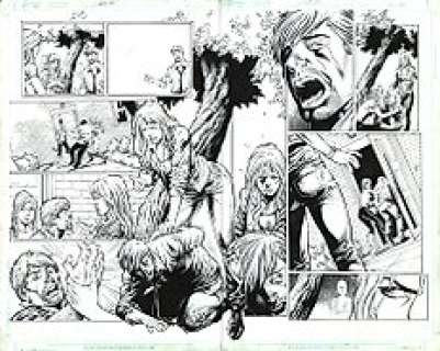 Fred Benes - Top Cow / Image Comics  - Witchblade #161  - Original Art Plate  - Pages 8-9  - Double Splash  - (2012)