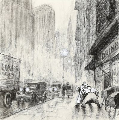 Blain - Lot 472 - King Kong, illustration au fusain et à la…