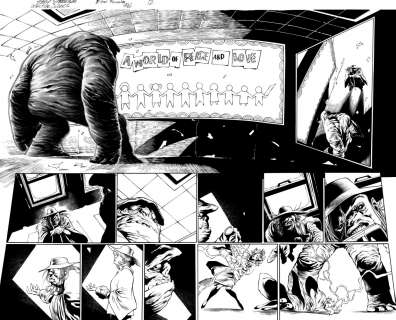 Eddy Barrows, Eber Ferreira | Detective Comics #946 Page 12-13 Double Splash Eddy Barrows Eber Ferreira Clayface For Sale | ComicArtFans Classifieds
