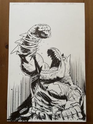Jurassic League DC comics Issue 1 Cover Original Art By Juan Gedeon 11x17