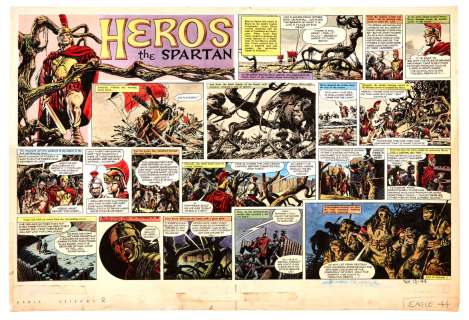 Lot 82 - Heros the Spartan double page original artwork (1962) drawn and signed…