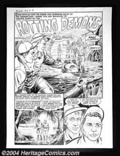 Bob Powell - Original Complete Story Art for Black Cat #36 "Rotting Demons" (Harvey, 1952). Atmospheric - | Heritage