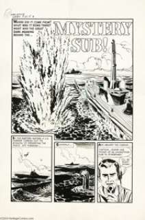 Bill Draut (attributed) - War Battles #8, Complete 5-page Story "Mystery Sub" Original Art (Harvey, - | Heritage
