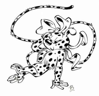 Batem | La Marsupilamie, dessin original Ã  l’encre de chine. Dimensions : 14,5 cm x 14 cm. | Septimus
