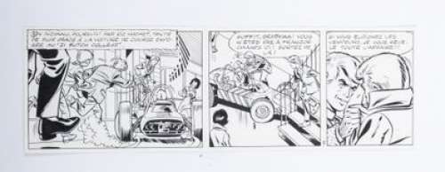 Tibet, Gilbert Gascard Dit (1931-2010) | Planche originale Ric Hochet Â«Intrigue au Ji ButchÂ» page 7 - Format 29 x 9 cm - Album hors série (19… | Stanley’s Auction