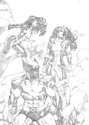 X-men (11"x17") Original Art by Gardenio - Ed Benes Studio