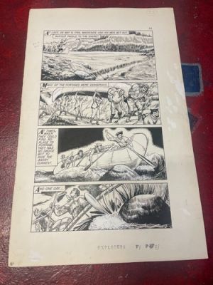 WORLD AROUND US #23 original comic art EXPLORERS PORTAGE CANOES RAPIDS 1960 | eBay US (Buy It Now)