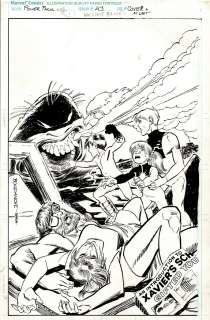 Hilary Barta, Jon Bogdanove - Power Pack #43 Cover (Jack & Julie Battle Arch-Nemesis, the Bogeyman, As Siblings, Katie & Alex Stand Over Their Fallen Parents!) 1988