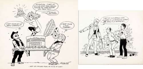 Tibet | Chick Bill, illustration Ã  l’encre de Chine réal… | Banque Dessinée