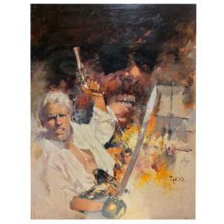 Yves Thos (1935-2020) | Barbe-rouge (couverture non utilisée). Huile sur carton Signé 90 x 69 cm | HVMC