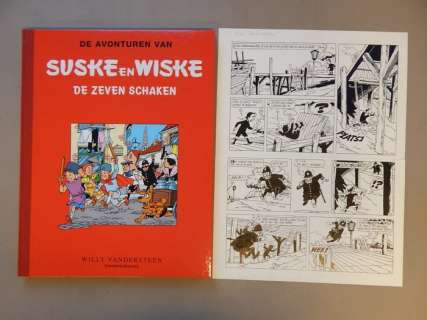 Geerts, Paul - Originele pagina (p.49) - Suske en Wiske - De zeven Schaken + Grootformaat luxe hc met linnen rug - (1995/2014) | Catawiki